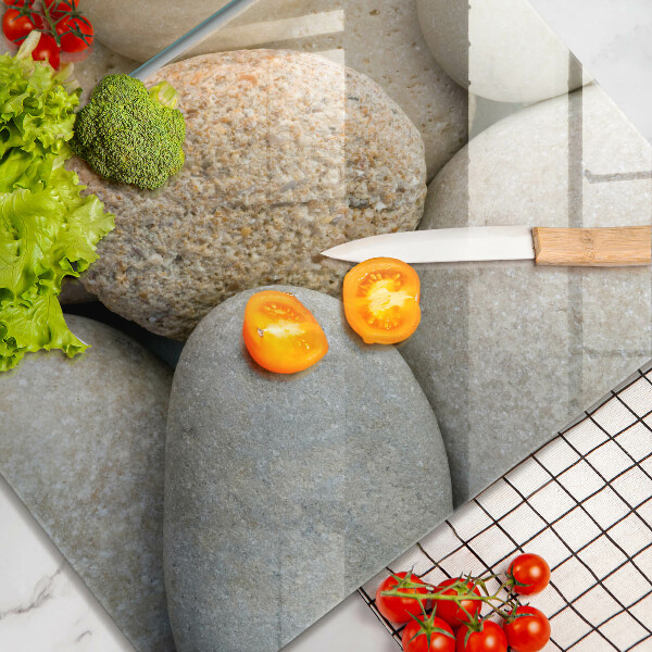 Tábua de cortar de vidro Padrão de pedras ovais