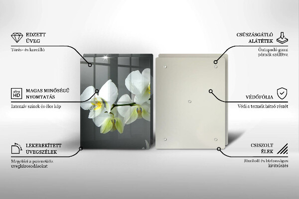 Tábua para corte Flores de orquídea branca