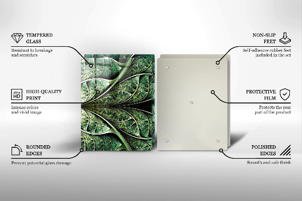 Tábua de cortar de vidro Estrutura das nervuras das folhas