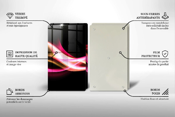 Tábua para cozinha Fumaça neon abstrata