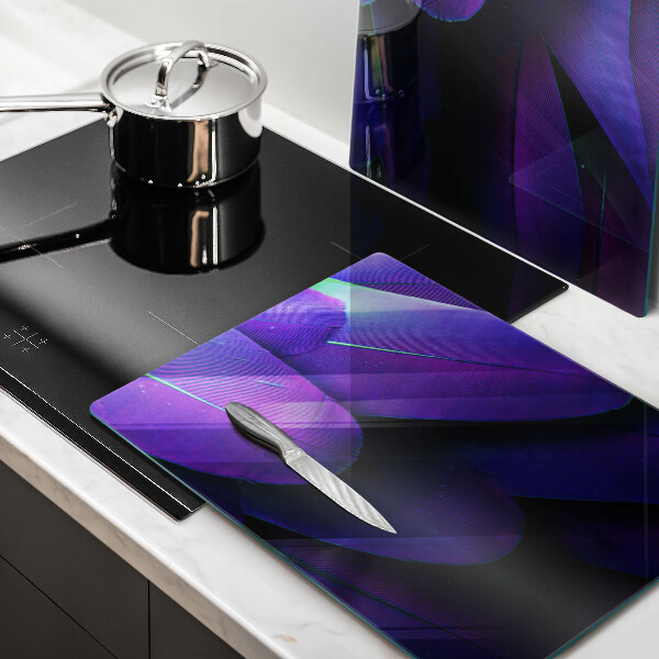 Tábua de cortar de vidro Penas de neon