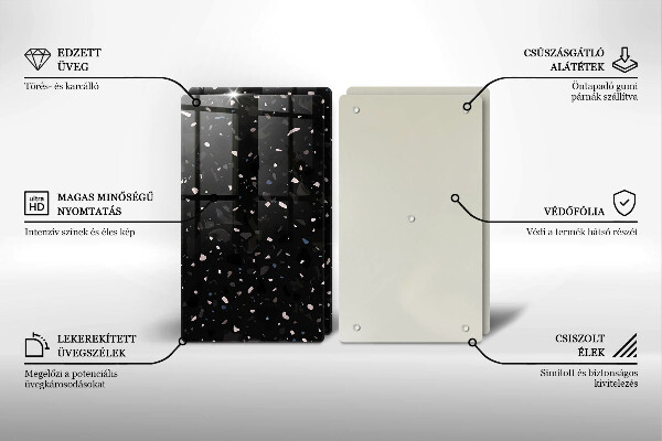 Tábua de vidro Grés escuro