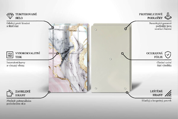 Tábua de cortar Mármore pastel