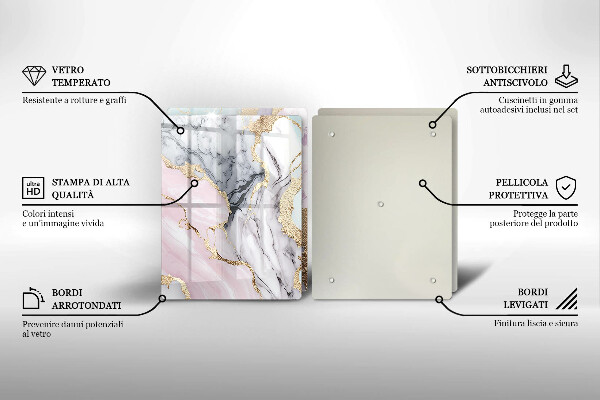 Tábua de cortar Mármore pastel
