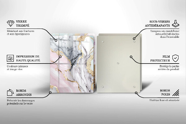 Tábua de cortar Mármore pastel