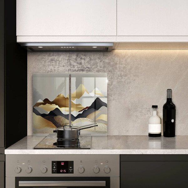 Tábua de cortar alimentos Abstração montanhas douradas