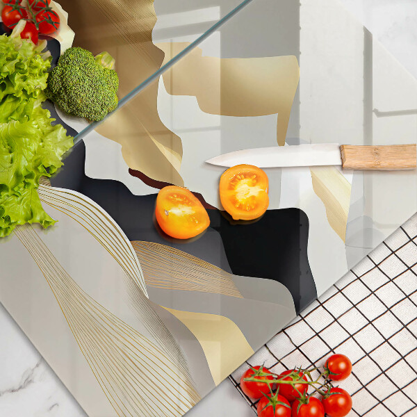 Tábua de cortar alimentos Abstração montanhas douradas