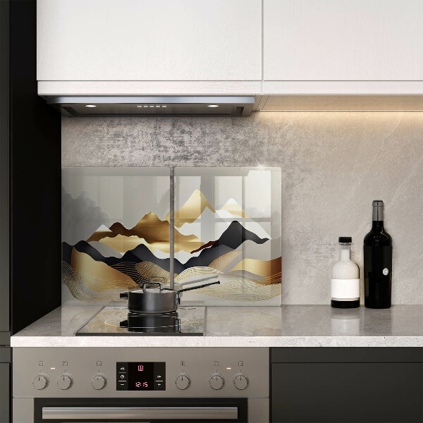 Tábua de cortar alimentos Abstração montanhas douradas