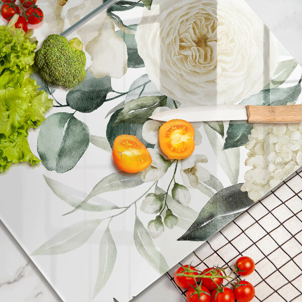 Tábua corte Flores em aquarela