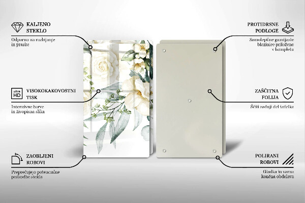 Tábua corte Flores em aquarela