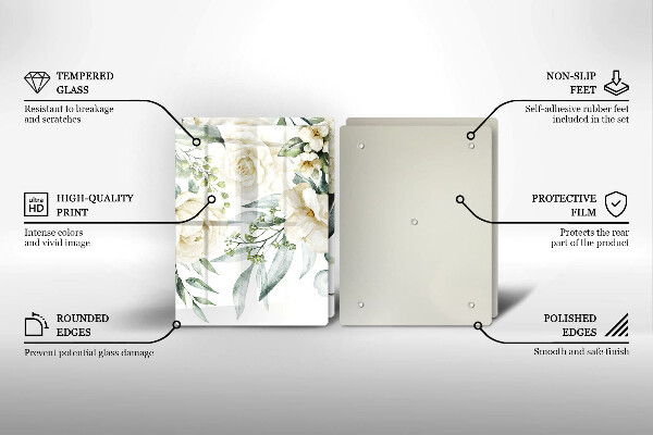 Tábua corte Flores em aquarela