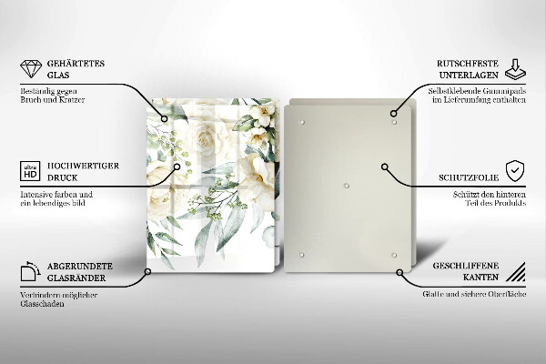 Tábua corte Flores em aquarela