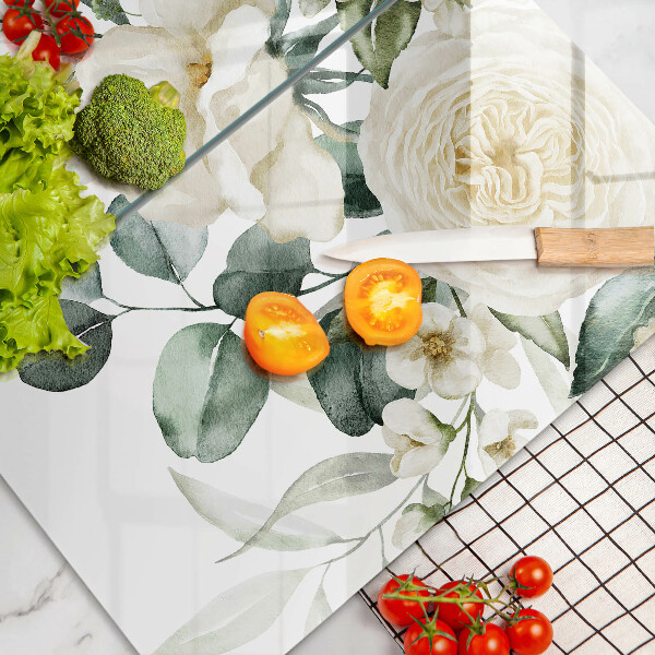 Tábua corte Flores em aquarela