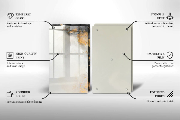 Tábua cozinha Abstração com ouro