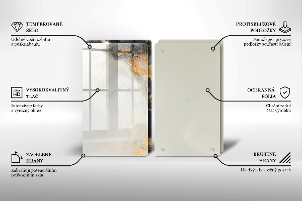 Tábua cozinha Abstração com ouro