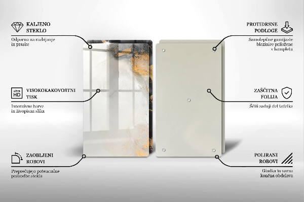 Tábua cozinha Abstração com ouro