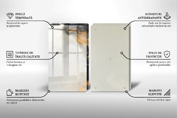 Tábua cozinha Abstração com ouro
