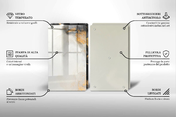 Tábua cozinha Abstração com ouro