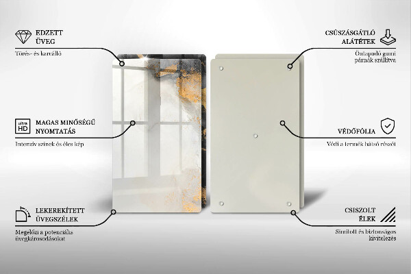 Tábua cozinha Abstração com ouro