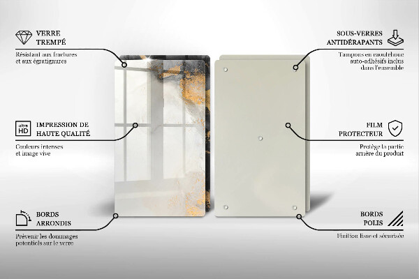 Tábua cozinha Abstração com ouro