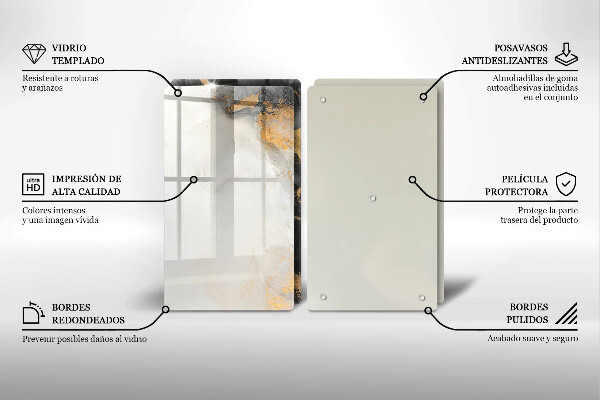 Tábua cozinha Abstração com ouro
