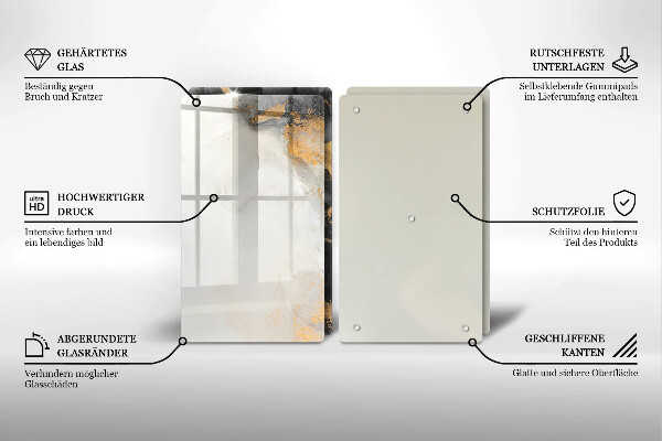 Tábua cozinha Abstração com ouro