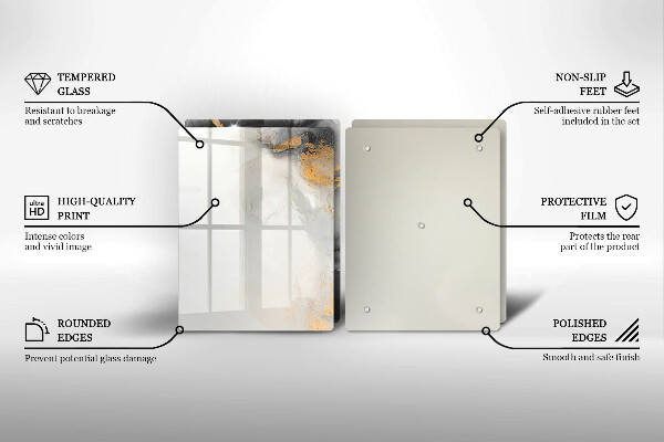 Tábua cozinha Abstração com ouro