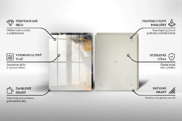 Tábua cozinha Abstração com ouro