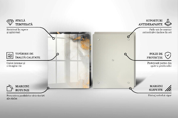 Tábua cozinha Abstração com ouro