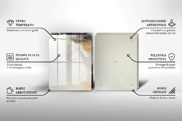 Tábua cozinha Abstração com ouro