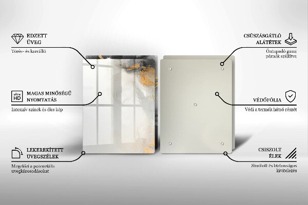 Tábua cozinha Abstração com ouro