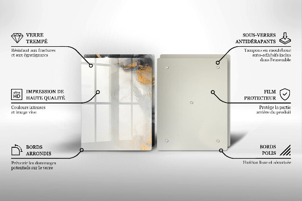 Tábua cozinha Abstração com ouro