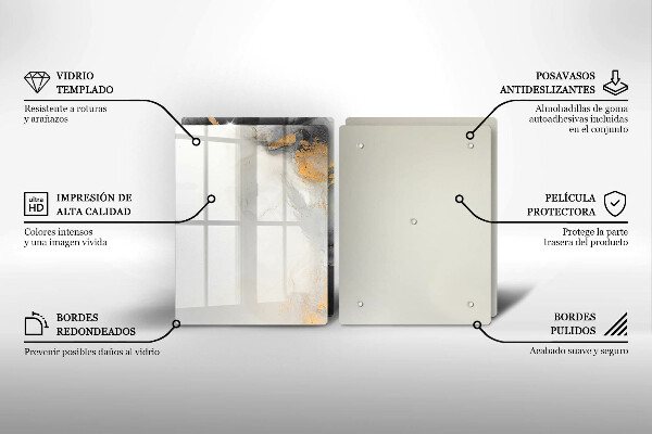 Tábua cozinha Abstração com ouro