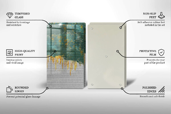 Tábua de cortar Abstração com ouro