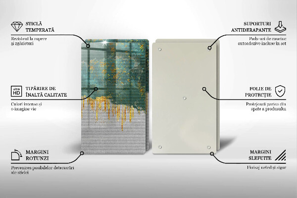 Tábua de cortar Abstração com ouro