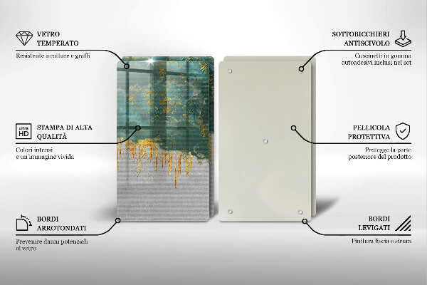 Tábua de cortar Abstração com ouro