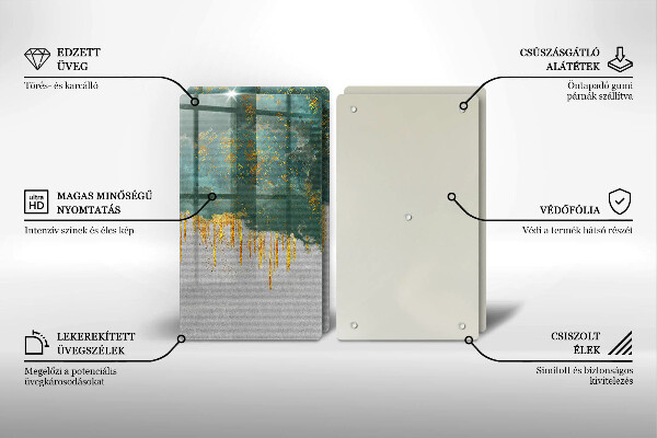 Tábua de cortar Abstração com ouro