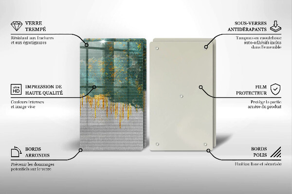 Tábua de cortar Abstração com ouro