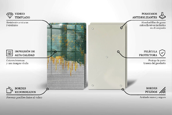Tábua de cortar Abstração com ouro