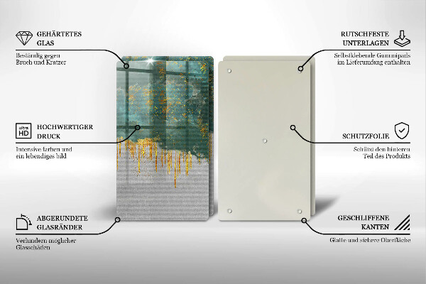 Tábua de cortar Abstração com ouro