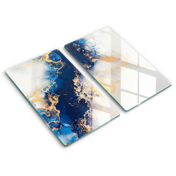 Tábua de corte de vidro Abstração com azul