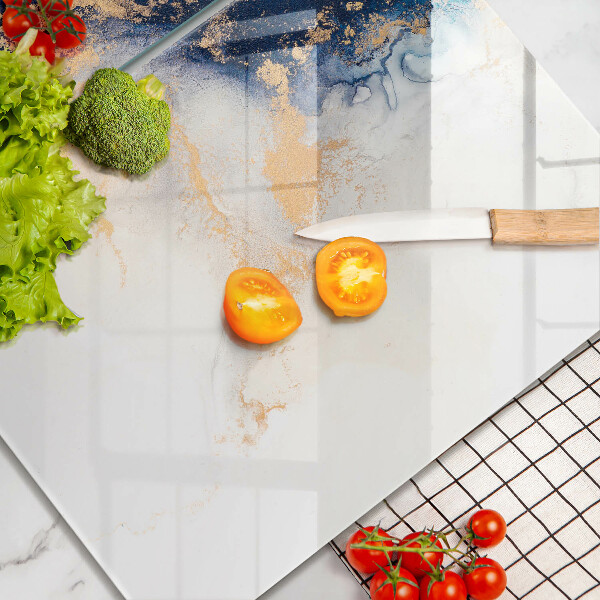 Tábua de corte de vidro Abstração com azul