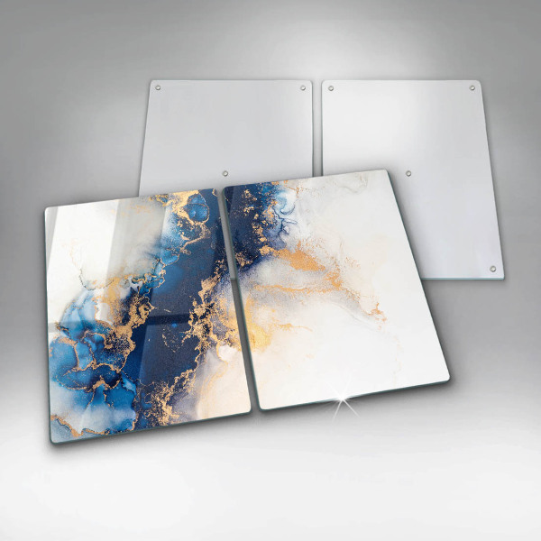 Tábua de corte de vidro Abstração com azul