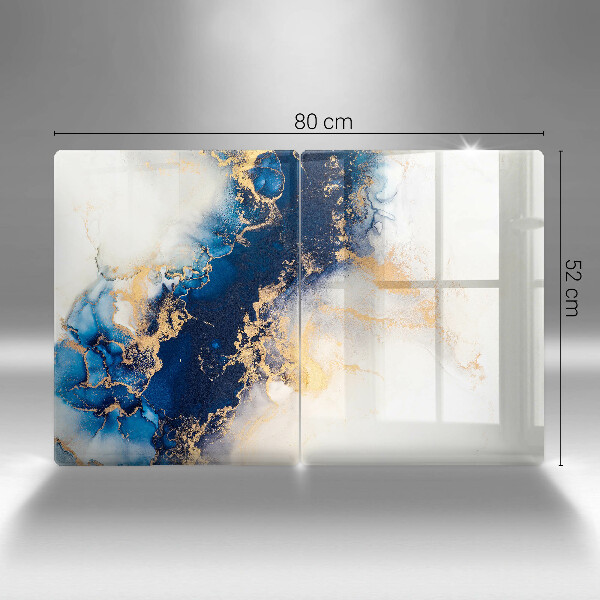 Tábua de corte de vidro Abstração com azul