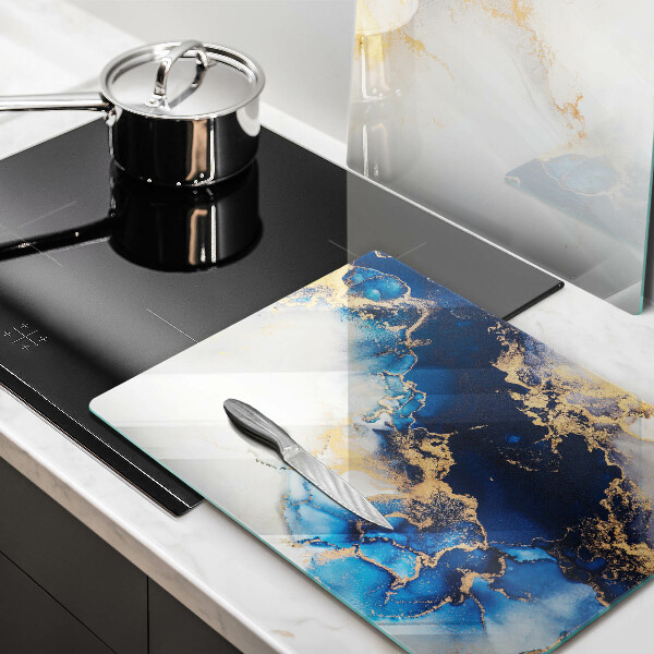 Tábua de corte de vidro Abstração com azul