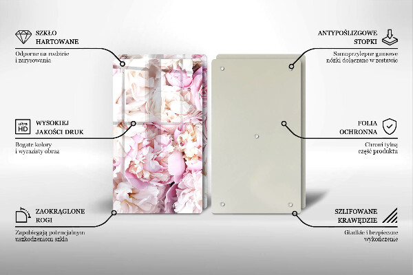 Tábua para cozinha Buquê de peônias