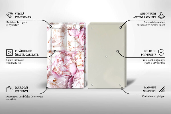 Tábua para cozinha Buquê de peônias