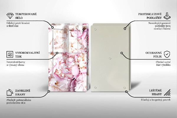 Tábua para cozinha Buquê de peônias