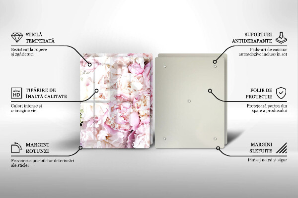 Tábua para cozinha Buquê de peônias