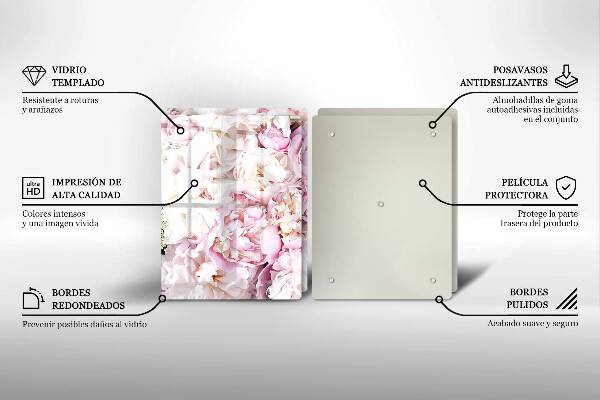 Tábua para cozinha Buquê de peônias